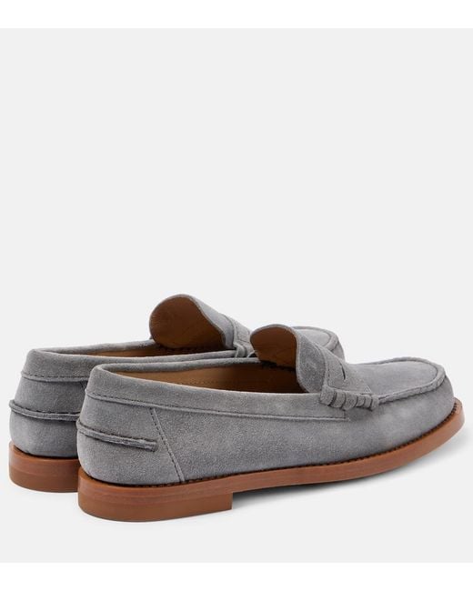 Tod's Gray Suede Loafers