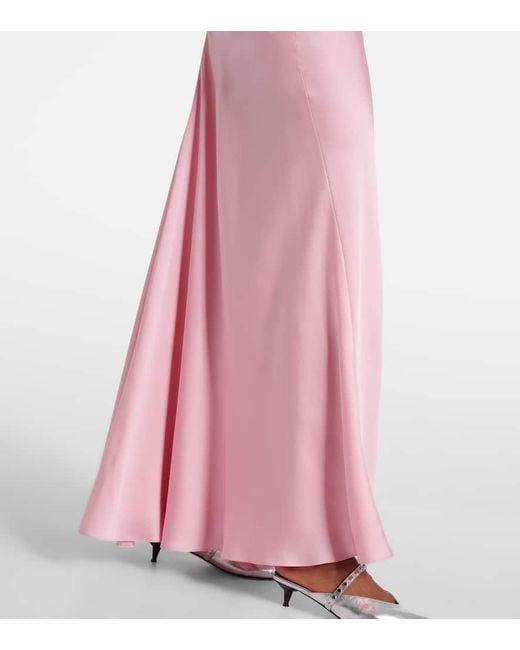 Alexander McQueen Pink Silk Satin Gown