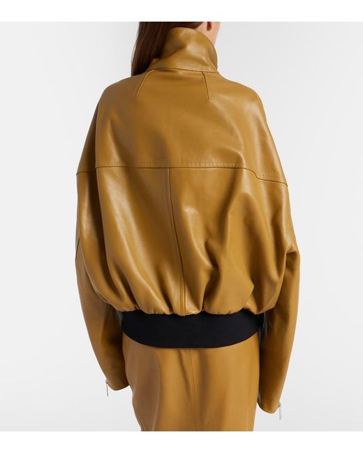 Khaite Natural Oversized Leather Jacket