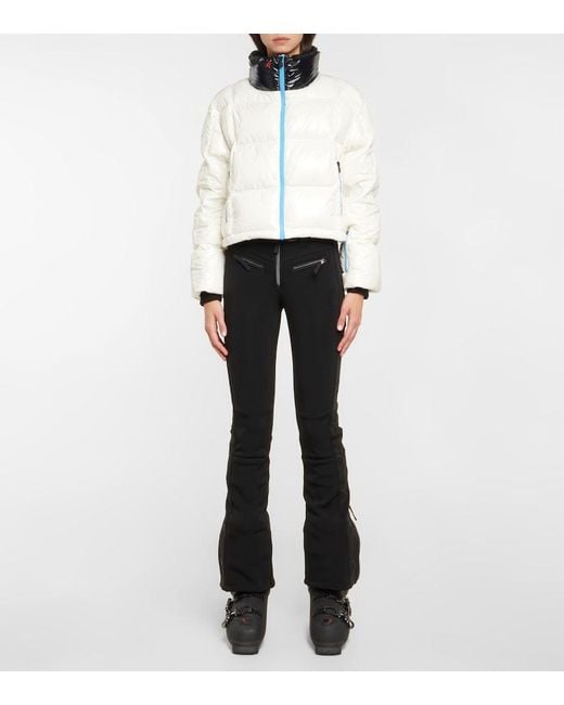 Perfect Moment White Nevada Quilted Glossed-Shell Down Ski Jacket