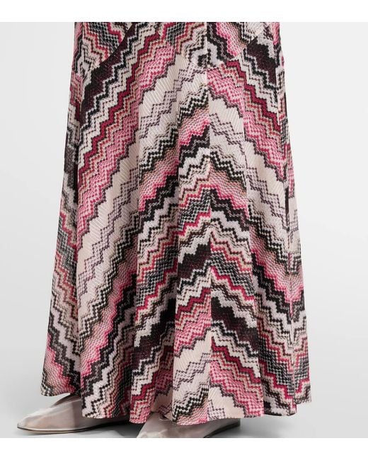 Missoni Purple Maxirock Aus Haekelstrick