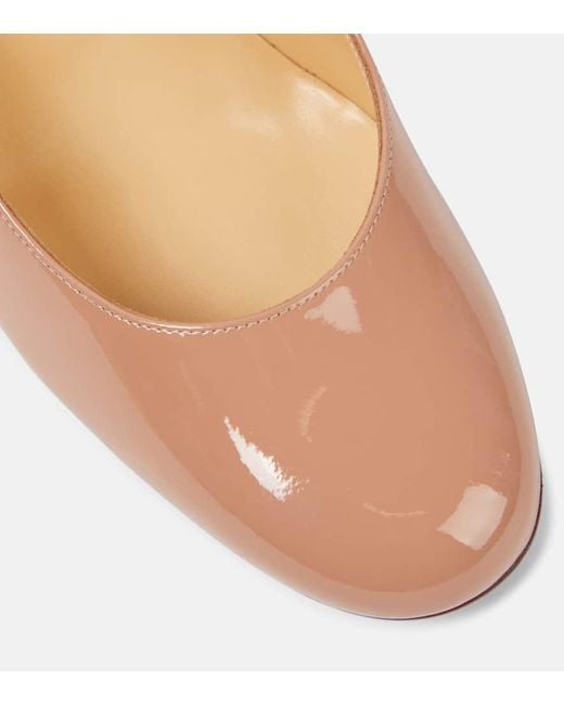 Christian Louboutin Brown Miss Sab 85 Patent Leather Pumps