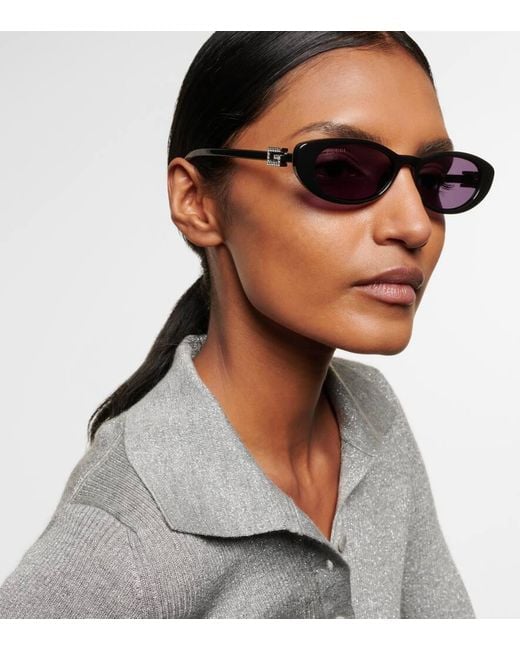 Gucci Blue Cat-Eye-Sonnenbrille Mit Kristallen