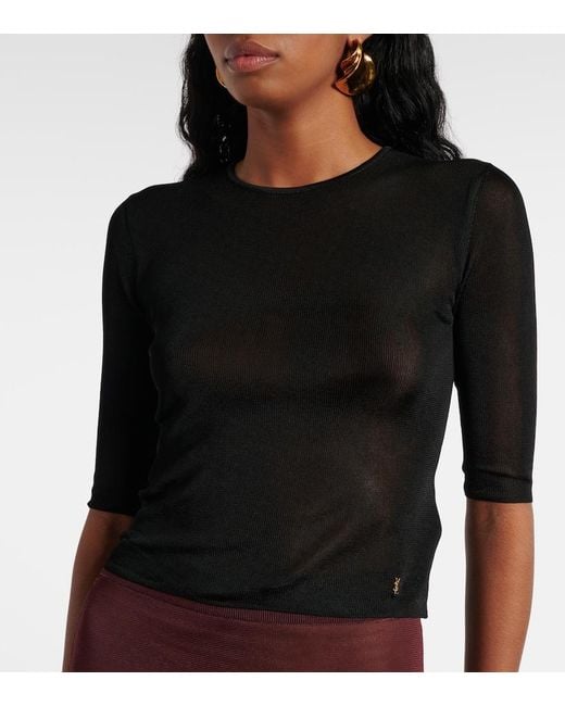 Saint Laurent Black Knitted Top