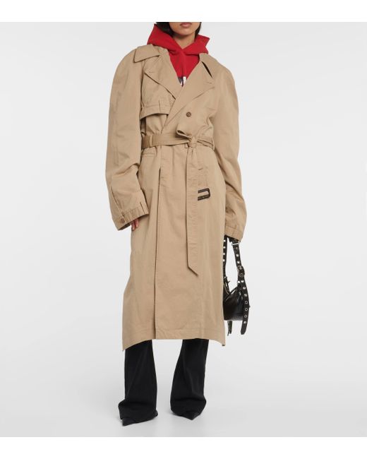 Trench-coat en coton Balenciaga en coloris Natural