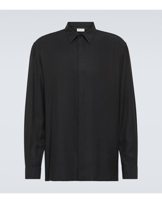 Chemise en pique Saint Laurent pour homme en coloris Black