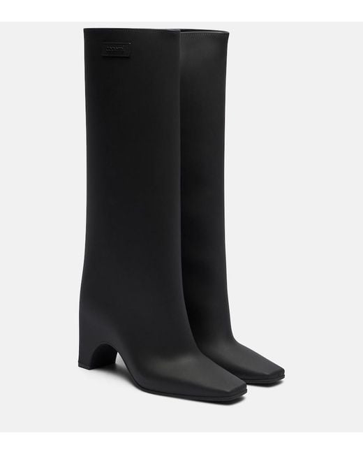 Coperni Black Rubber Bridge Knee-High Boots