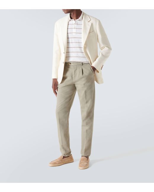 Pantalon droit en coton Brunello Cucinelli pour homme en coloris Natural