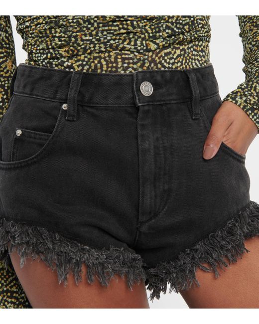 Isabel Marant Black Eneidao Cotton Shorts