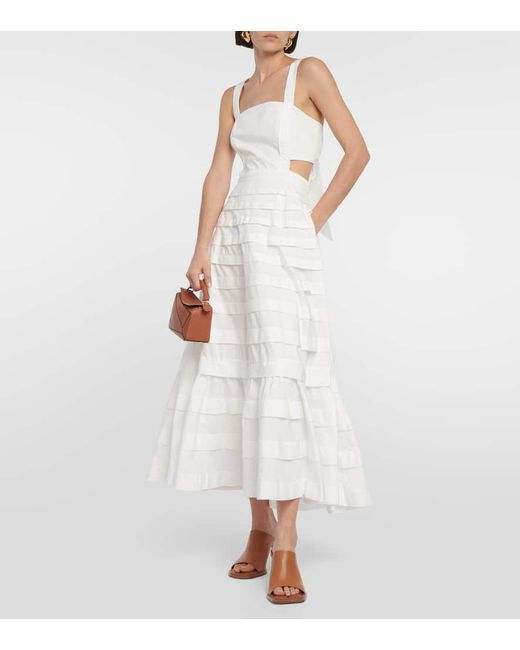 Jonathan Simkhai White Maxikleid Aus Einem Baumwollgemisch