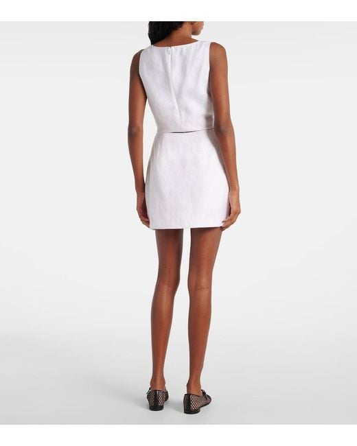 Posse White Alice Linen Miniskirt