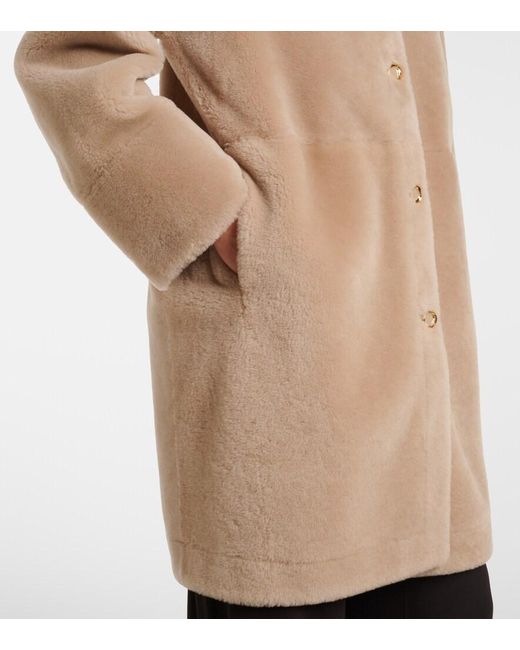 Agnona Natural Shearling Coat