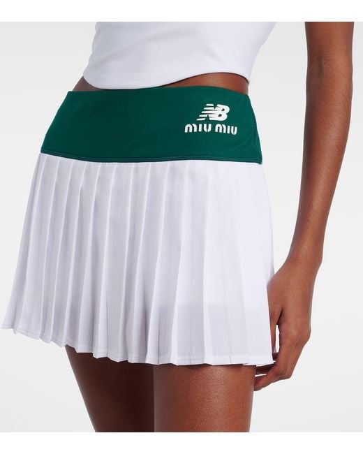 X New Balance Minifalda De Jersey Plisada Miu Miu de color Green