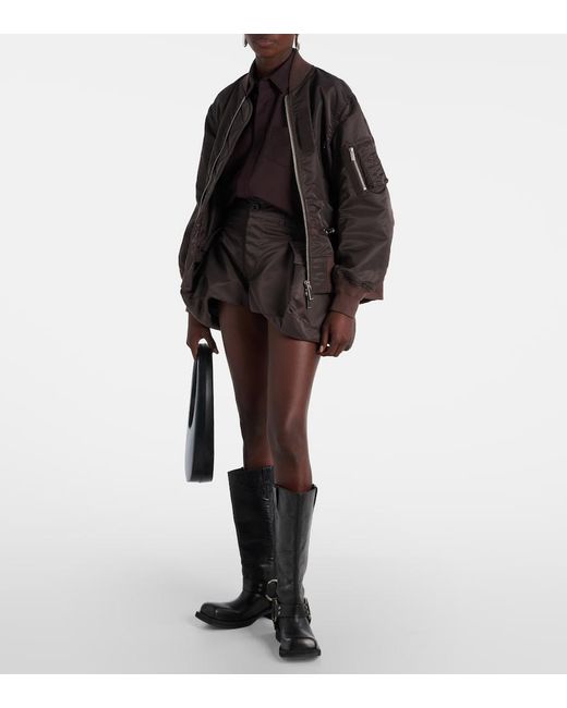 Sacai Brown Technical Twill Cargo Shorts