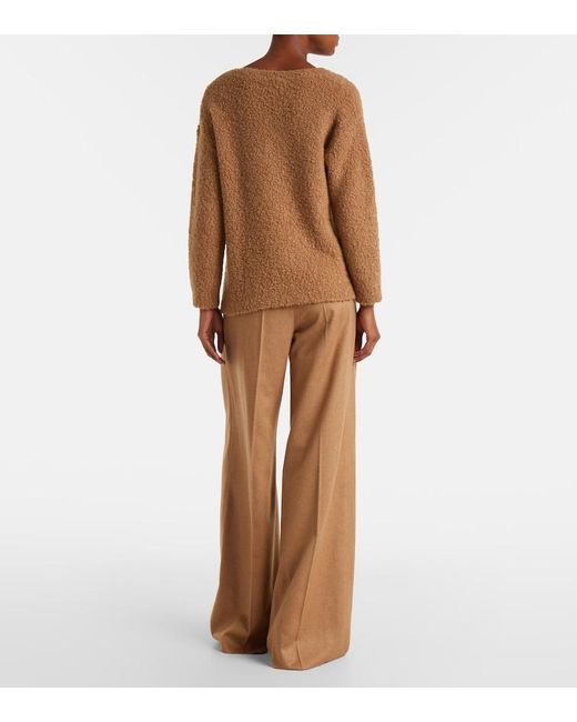 Max Mara Brown Pantera Camel Hair And Silk Sweater