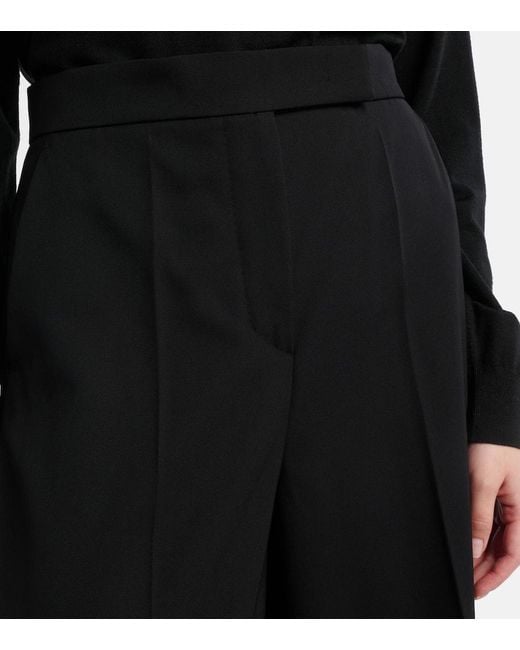 Max Mara Blue Ninfa Wool Wide-Leg Pants