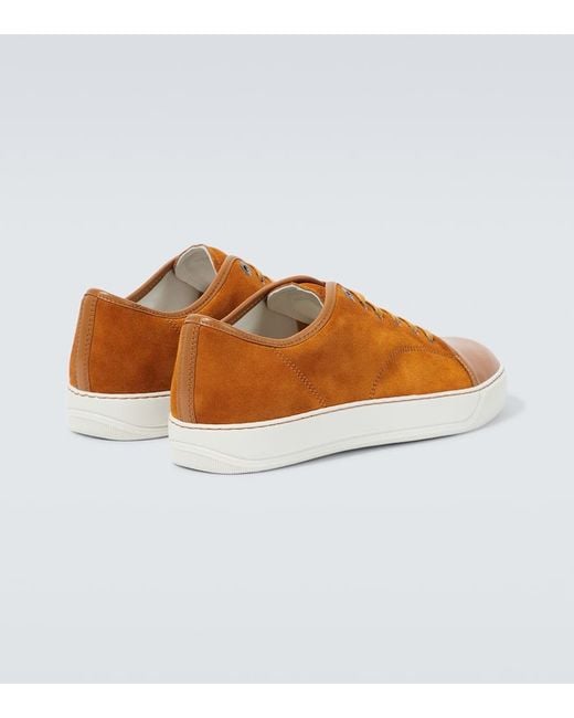 Lanvin Orange Dbb1 Suede And Leather Sneakers for men