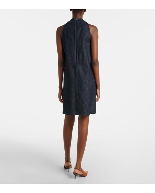 Max Mara Blue Halterneck Denim Minidress