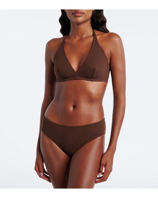 Eres Brown Gang Triangle Bikini Top