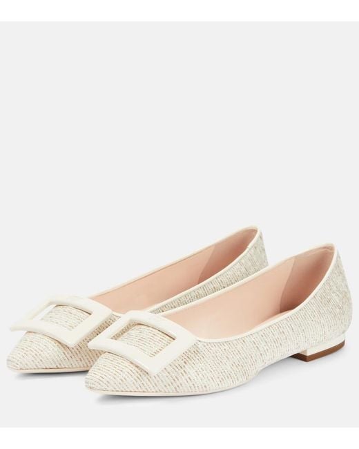 Roger Vivier Natural Gommettine Ballet Flats