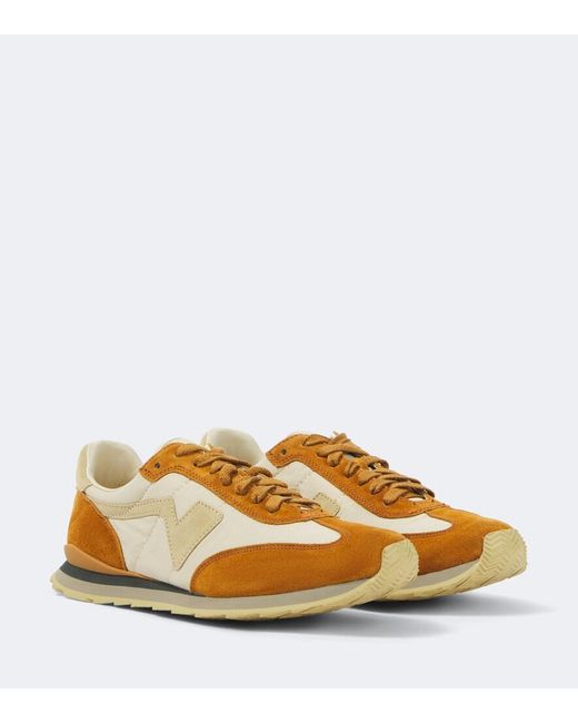Visvim Brown Fkt Runner Suede-Trimmed Sneakers for men