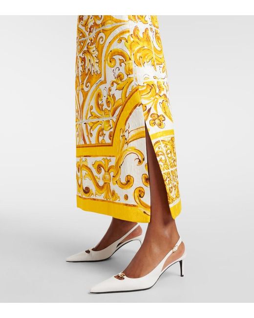 Dolce & Gabbana Yellow Patterned Skirt