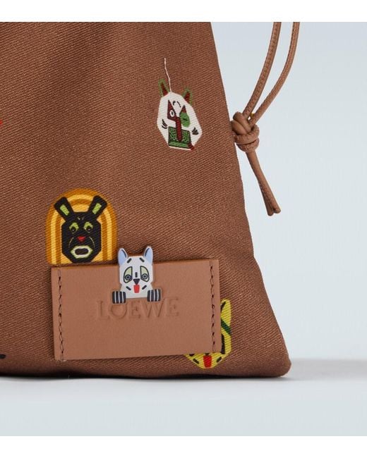 Loewe Brown X Louis Wain Cats Leather-Trimmed Pouch for men
