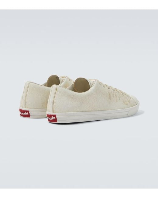 Prada Sneakers Aus Leder in White für Herren