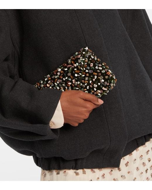 Dries Van Noten Black Verzierte Clutch Envelope