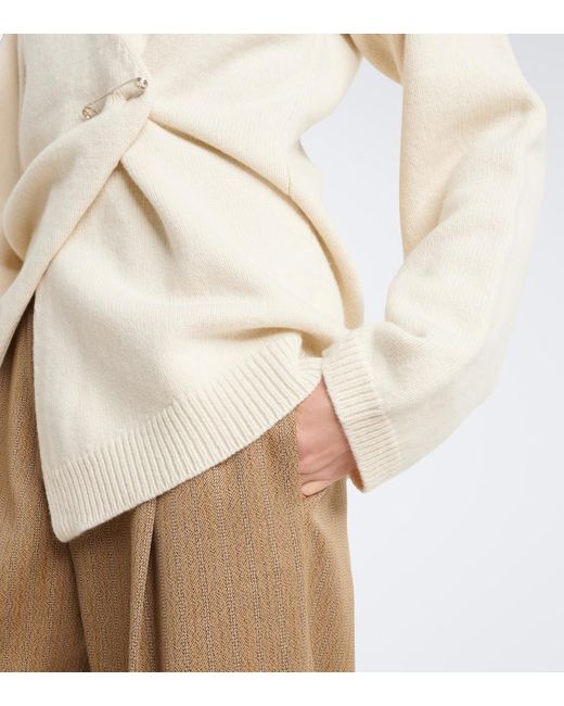 Rohe Natural Wool And Cashmere Wrap Cardigan