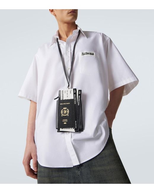 Porte-Telephone Et Passeport Borde De Cuir Balenciaga pour homme en coloris Black