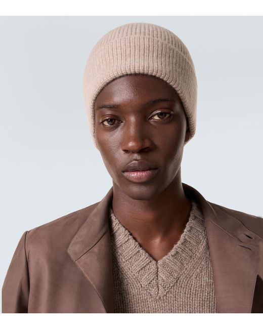 Zegna Natural Ribbed-Knit Cashmere Beanie for men