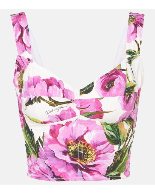 Dolce & Gabbana Pink Top With Floral Pattern