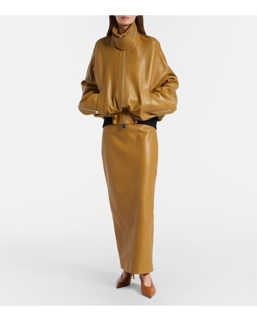 Khaite Natural Oversized Leather Jacket