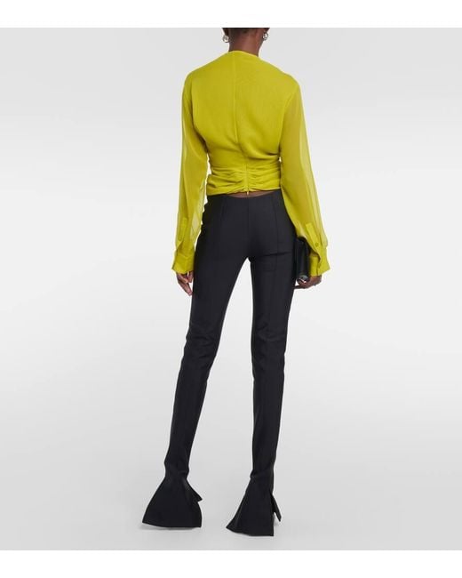 Blusa Springs De Georgette De Seda Christopher Esber de color Yellow