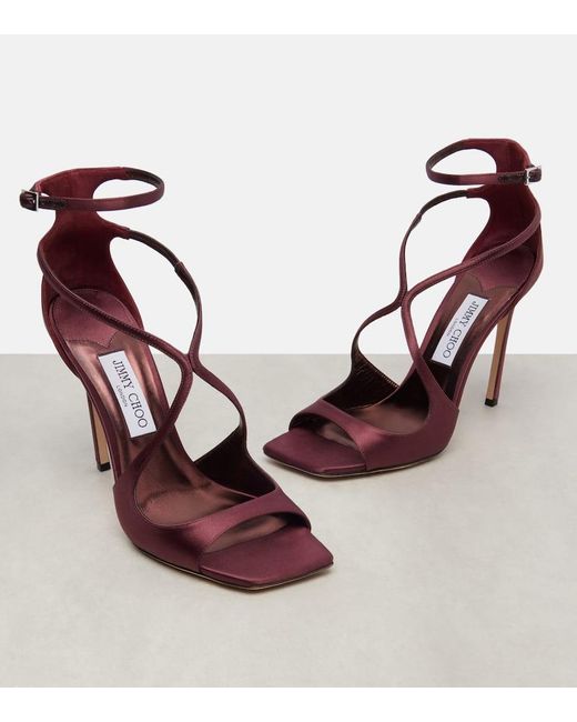 Jimmy Choo Red Sandalen Azia 110 Aus Satin