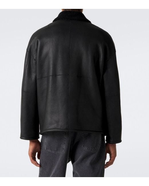 Auralee Black Reversible Shearling Jacket for men