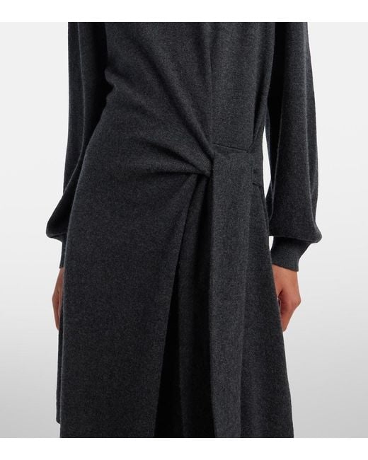 Lisa Yang Black Abrielle Gathered Cashmere Sweater Dress