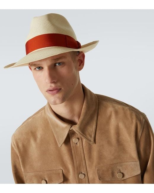 Borsalino Natural Amedeo Straw Panama Hat for men
