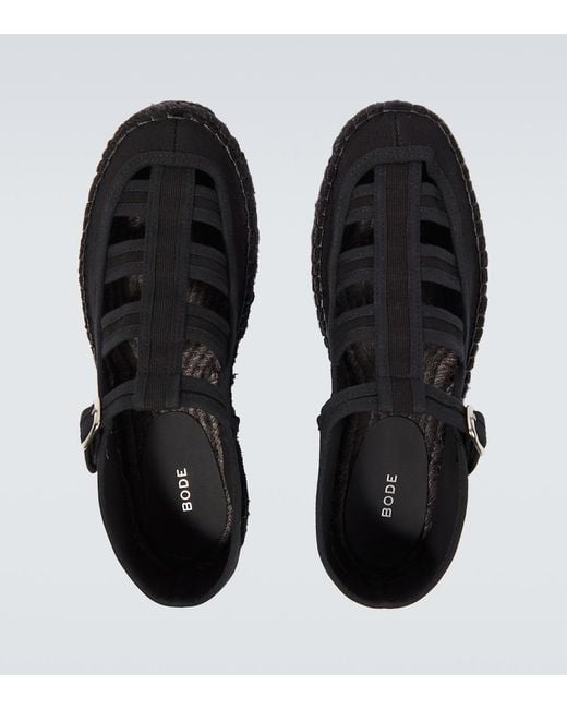 Bode Black Peggy Canvas Espadrilles for men