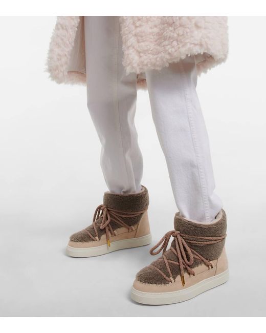 【Inuikii】 Shearling-trimmedレザーアンクルブーツ Inuikii Sneaker Classic Shearling And Leather Ankle Boots in