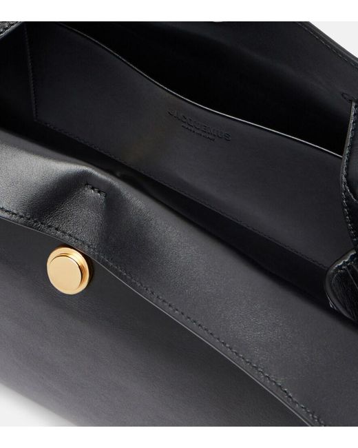Jacquemus Black Valerie Medium Leather Top-Handle Bag