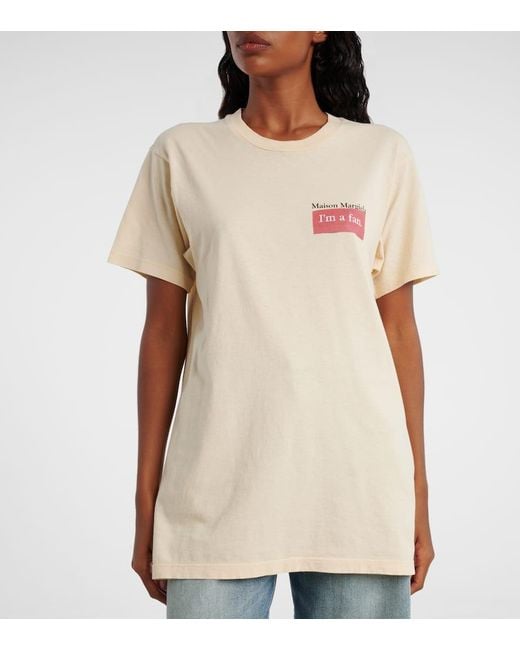 Maison Margiela Natural Printed Cotton Jersey T-Shirt