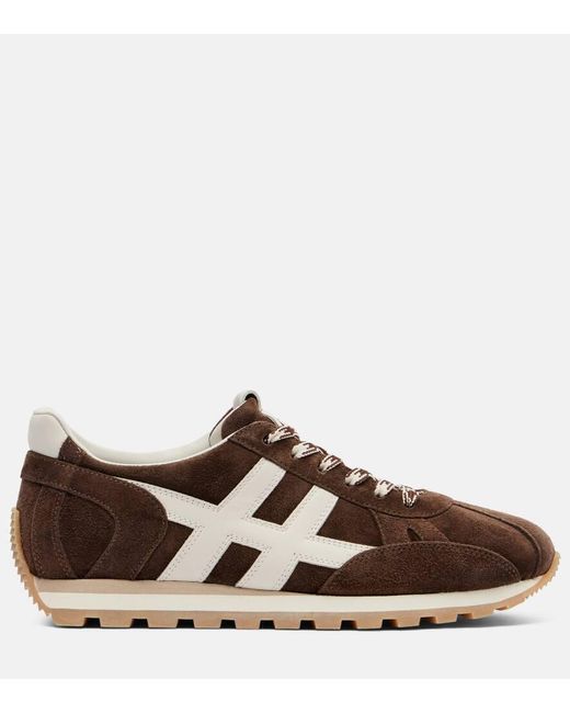 Hogan Brown Cool Allacciato H Suede Sneakers