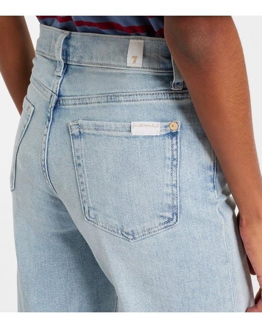 Jeans Flared Modern Dojo De Tiro Medio 7 For All Mankind de color Blue