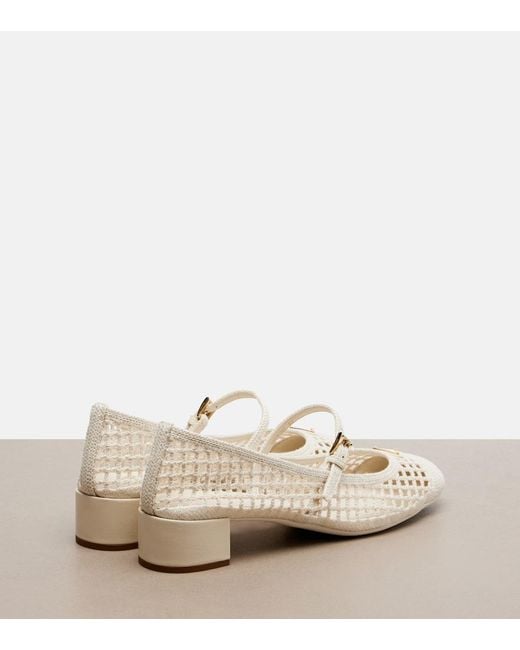 Prada White Crochet Mary Jane Pumps