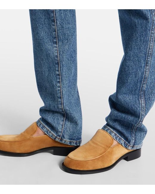 Khaite Brown Miles Suede Loafers