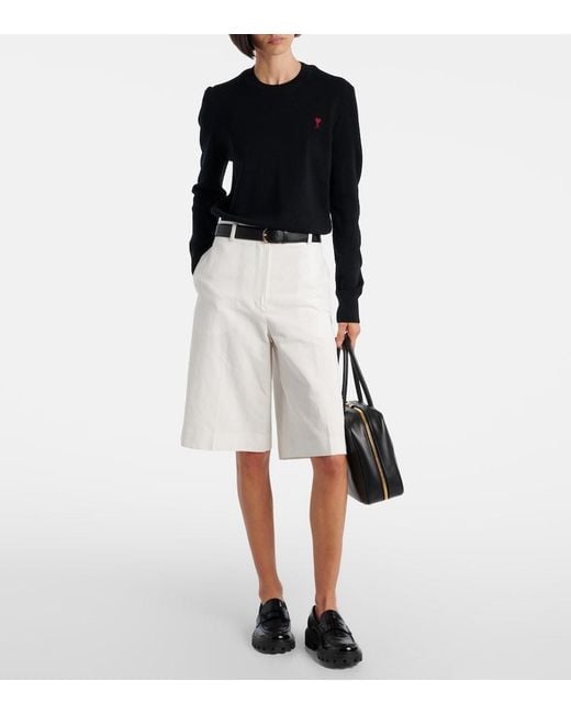 AMI Black Ami De Cour Wool Sweater