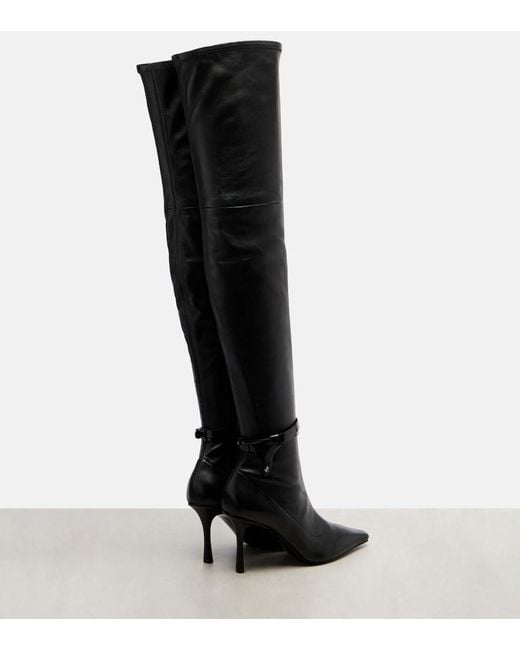 Jimmy Choo Black Camie 85 Leather Over-The-Knee Boots