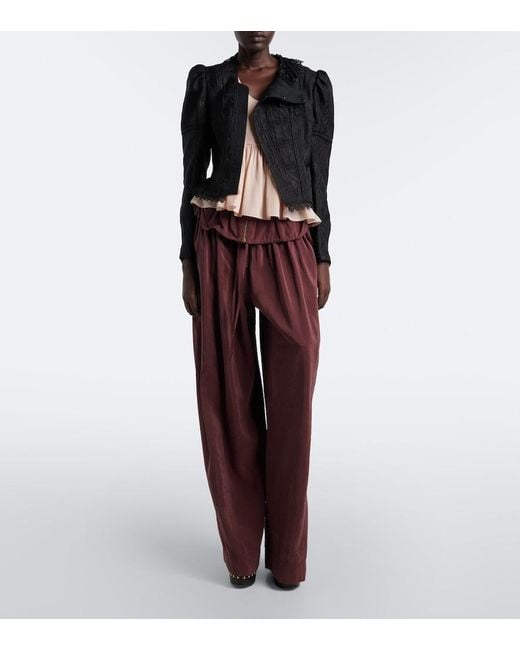 Chloé Black Wool And Silk-Blend Jacquard Lace Jacket